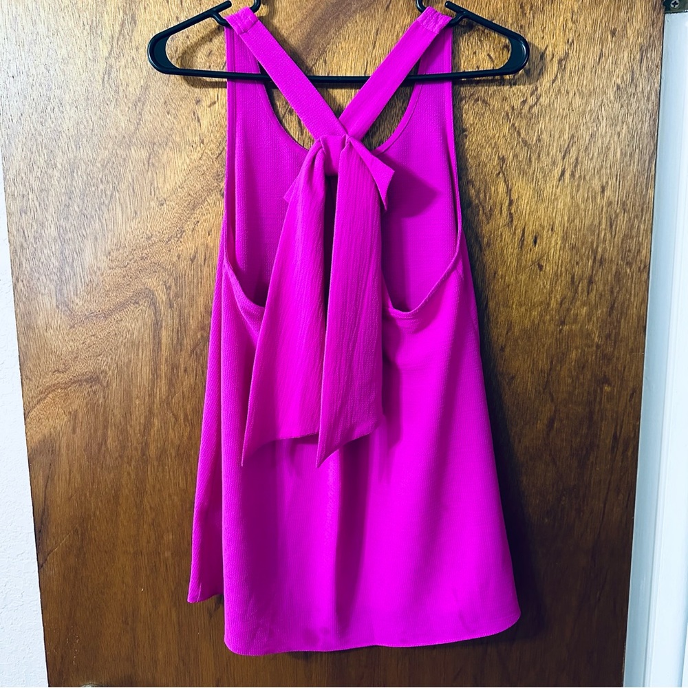 Pink racer back bow tank top